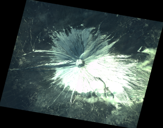 図1: 本実証にてASNARO-1により撮像された富士山の画像(撮影日2025年1月20日)
